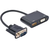 VIDEO adapter VGA to HDMI + VGA adapter 0.15 m, black, GEMBIRD A-VGA-HDMI-02 Cijene