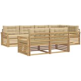  Set vanjskih sofa 7 kom. Bijela i bež Poliester Smeđa 329 x 170,5 x 73 cm | shoptok.hr
