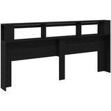  LED glava kreveta s policom Crni hrast 220 x 18,5 x 103,5 cm | Eponuda.com