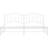 Metalni Kovinski posteljni okvir z vzglavjem bel 200x200 cm | Shoptok.si