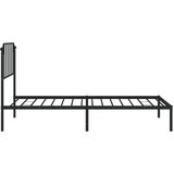 Metalni Kovinski posteljni okvir z vzglavjem črn 107x203 cm | Shoptok.si
