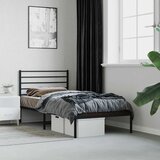  Metalni okvir za krevet s uzglavljem crni 90x200 cm | shoptok.hr