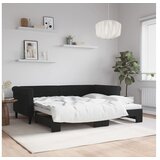 vidaXL Dnevni krevet na razvlačenje crni 90 x 190 cm baršunasti | shoptok.hr