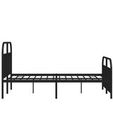 Metalni okvir krevet bez madraca s podnožjem crni 180x200 cm | shoptok.hr