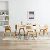 Furnova Jedilni stoli 4 kosi krem ukrivljen les in umetno usnje, (21950511) | Shoptok.si
