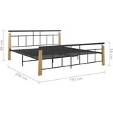 Kovina okvir za krevet od metala i masivne hrastovine 180 x 200 cm | shoptok.hr