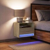 vidaXL Zidni noćni ormarić s LED svjetlima boja hrasta sonome | shoptok.hr