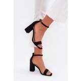 Boto Ladies Heeled Sandals Made Of Eco Suede Black Elirae | shoptok.hr