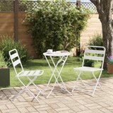 Bistro set za vrt 3 pcs Bijelo Čelik | Eponuda.com