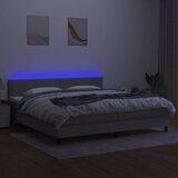  Box spring postelja z vzmetnico LED sv. siva 200x200 cm blago, (20726002) | Shoptok.si