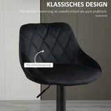  Set 2 barske stolice podesive okretne baršun s naslonom čelik crne | shoptok.hr