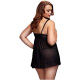 BACI Plus Size - odprta, pikčasta majica - črna (XL-XXL) | Shoptok.si