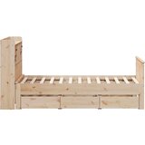 vidaXL Krevet s regalom za knjige bez madraca 135x190 cm od borovine | shoptok.hr