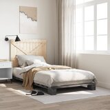  Okvir za krevet s uzglavljem sivi 100x200 cm masivna borovina | shoptok.hr