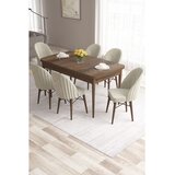 Hanah home Set Trpezarijski sto i 6 stolica Roza, Krem-smeđa | Eponuda.ba