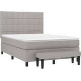 Krevet s oprugama i madracem svjetlosivi 140x190 cm od tkanine | Eponuda.com