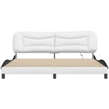  Posteljni okvir z LED lučkami belo črn 200x200 cm umetno usnje, (21111948) | Shoptok.si