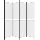 Sobna pregrada s 4 panela bijela 200 x 200 cm od tkanine | shoptok.hr
