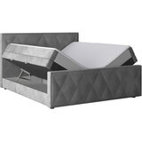 MID.YOU POSTELJA BOXSPRING 180 cm x 200 cm , kovina, umetna masa, tekstil, karton, leseni material svetlo siva | Shoptok.si