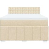 vidaXL Krevet s oprugama i madracem krem 140x200 cm od tkanine | shoptok.hr
