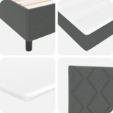 vidaXL Box Spring postelja s preprosto - temno siva, 140x190 cm, tkanina | Shoptok.si