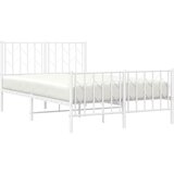  Metalni okvir kreveta uzglavlje i podnožje bijeli 120x200 cm | shoptok.hr