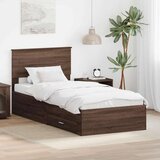  Konstrukcija postelje Rjav hrast in srebrna 75 x 190 cm, (5000104500) | Shoptok.si