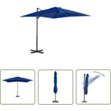  The Living Store Vrtni senčnik z aluminijastim drogom sinje moder 250x250 cm - Previsni Senčnik, (21743122) Cene
