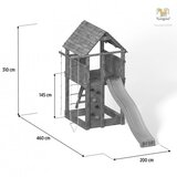 Fungoo Toranj FORTRESS sivo-bijeli - drveno dječje igralište | shoptok.hr