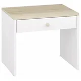 Noćni stočić BUBO 58x69 cm bela/svetli buk