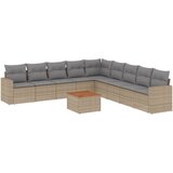  10-dijelni set vrtnih sofa s jastucima bež od poliratana | shoptok.hr