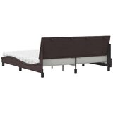  Postelja z vzmetnico temno rjava 180x200 cm blago | Shoptok.si
