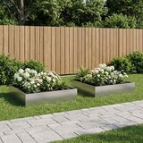  Vrtna saksija 2 kom. Srebrna 100 x 100 x 20 cm Pocinčani čelik - Pocinčani čelik 100 x 100 x 20 cm 2 | shoptok.hr