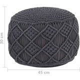 vidaXL Ručno rađeni tabure s makrameom antracit 45 x 30 cm pamučni | shoptok.hr