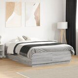Maison Chic Posteljni okvir - Dvoposteljna postelja - Zakonska postelja siva sonoma 120x190 cm inženirski les-J15125, (21760128) | Shoptok.si