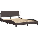 The Living Store Posteljni okvir z vzglavjem temno rjav 120x200 cm blago - Posteljni Okvir, (21497998) | Shoptok.si