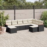 vidaXL 9-dijelni set vrtnih sofa s jastucima crni od poliratana | shoptok.hr