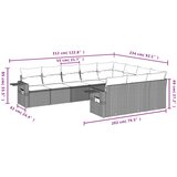  10-dijelni set vrtnih sofa od poliratana s jastucima sivi | shoptok.hr