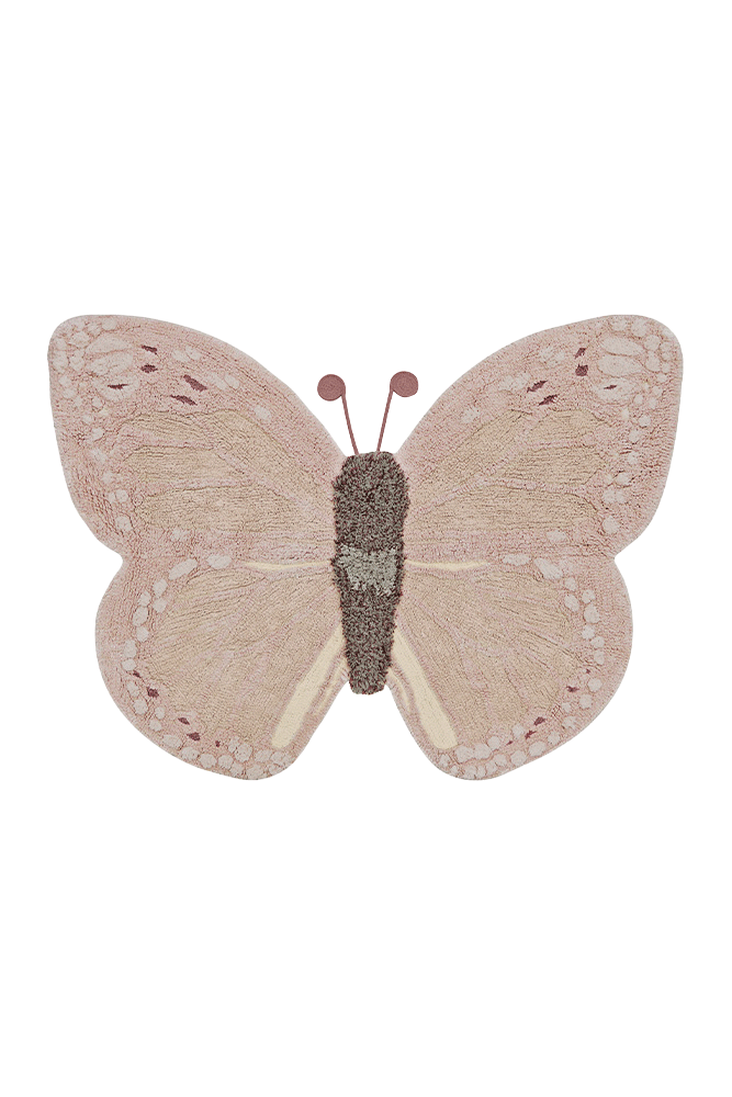 Lorena Canals Svetlo rožnata/bež pralna ročno tkana bombažna otroška preproga 90x120 cm Baby Butterfly – | Shoptok.si