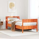 Maison Chic Posteljni okvir - Enojna postelja - Postelja za odrasle brez vzmetnice voščeno rjav 90x200 cm borovina-J8185, (21761975) | Shoptok.si