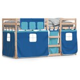 vidaXL Pograd z zavesami moder 80x200 cm trdna borovina, (21151858) | Shoptok.si