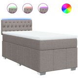 vidaXL Box spring postelja z vzmetnico taupe 100x200 cm blago, (21304642) | Shoptok.si