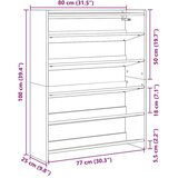 vidaXL Stalak za cipele crni 80x25x100 cm od konstruiranog drva | shoptok.hr