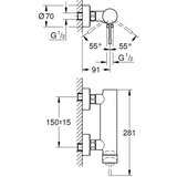 Grohe 336362431 Essence New stenska armatura za tuš | Shoptok.si
