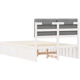  Krevetni okvir s tapiciranim uzglavljem Svijetlo siva - 120 x 200 cm Bijela i svijetlosiva | shoptok.hr