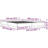  Okvir za krevet boja hrasta 150x200 cm od konstruiranog drva | shoptok.hr