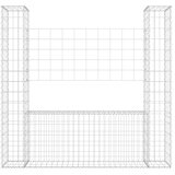  Gabionska košara U-oblika s 2 stupa 140 x 20 x 150 cm željezna | shoptok.hr