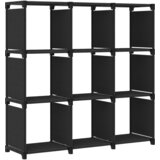 vidaXL Regal z 9 kockastimi policami črn 103x30x107,5 cm blago Cene