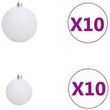 In umjetno božićno drvce s led svjetlima i kuglicama bijelo 210 cm | shoptok.hr