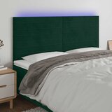  LED uzglavlje tamnozeleno 160x5x118/128 cm baršunasto | shoptok.hr